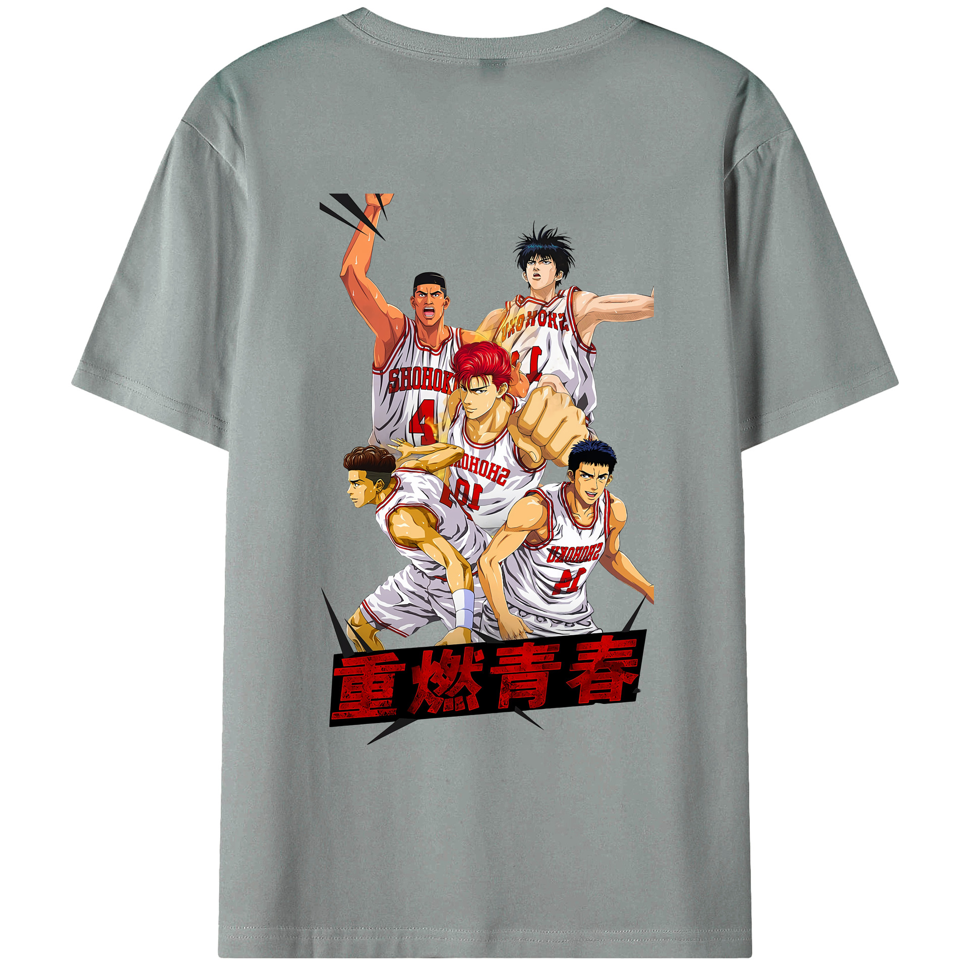 （画像用） SLAM DUNK／スラムダンク 綿100％ メンズ半袖Tシャツ（バックプリント） 通気性